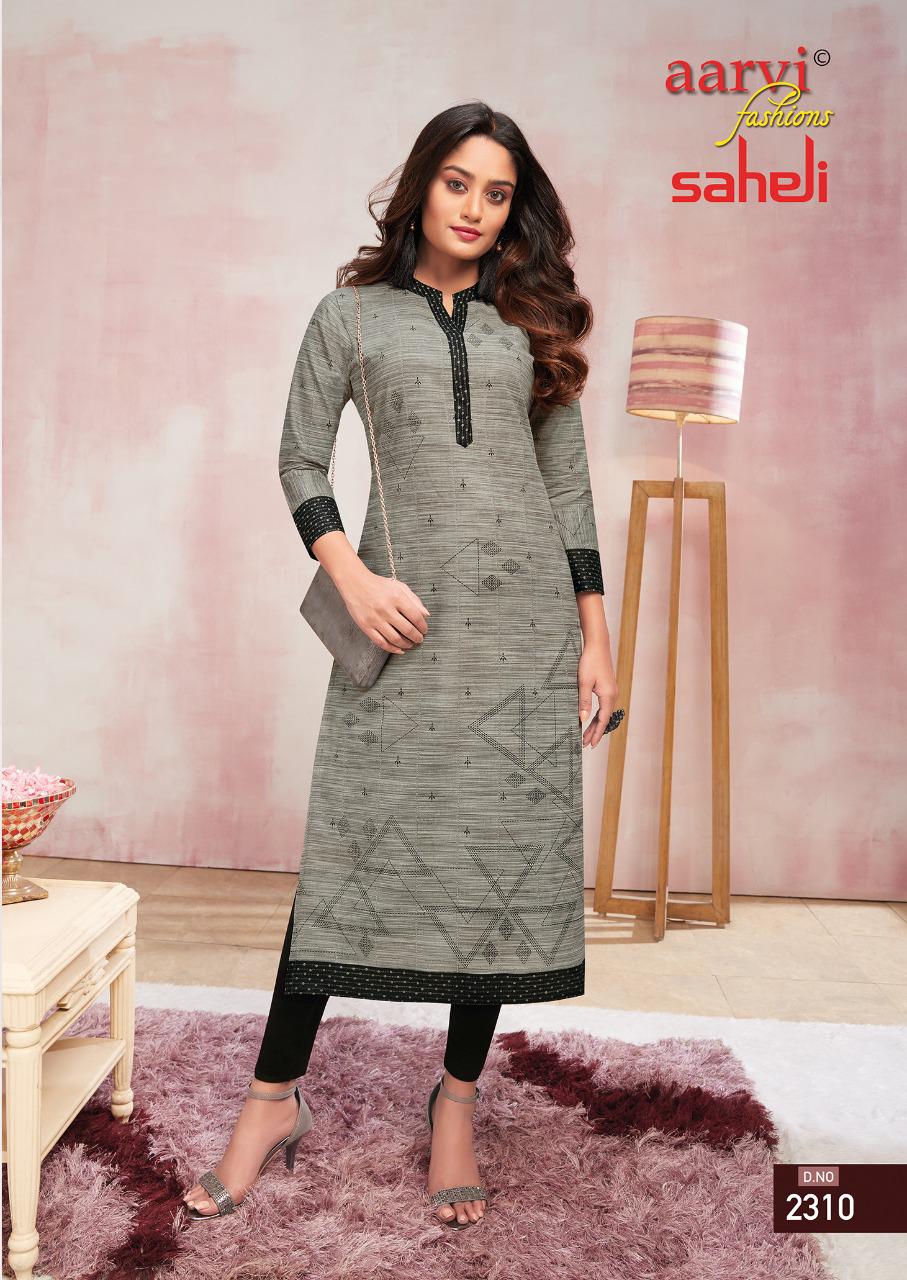 Aarvi Saheli 13 Fancy Regular Wear Cotton Designer Kurti Collection